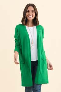 Green Clothing: Mary Forest Green Pocket Cardigan