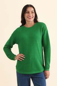 Green Clothing: Somer Forest Green Organic Cotton Knit Jumper