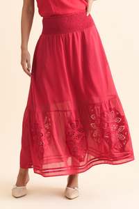 Matching Sets: Cordelia Ruby Cotton Silk Skirt