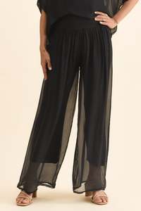 Matching Sets: Mora Black Silk Layer Pants