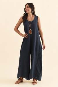 The Resort Wear Edit: Fay Navy Linen Jumpsuit