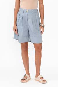Cruise Wear: Harlyn Light Blue Cotton Shorts