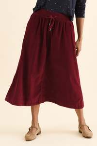 Plus Size Skirts: Winnie Burgundy Corduroy Cotton Skirt