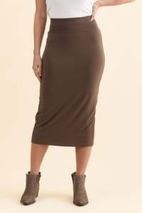 Chocolate Bamboo Maxi Tube Skirt