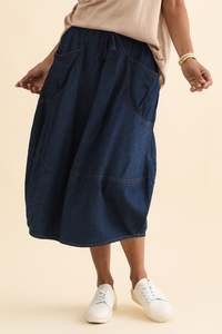 Gwen Blue Denim Pocket Skirt