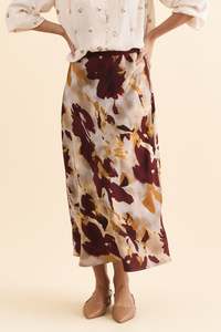 Plus Size Skirts: Scout Burgundy Abstract Maxi Skirt