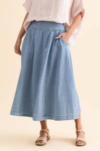 Darcy Light Wash Denim Skirt