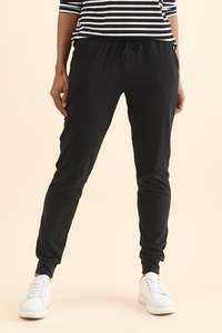 Basic Bottoms: Heidi Black Cuffed Jogger Pants