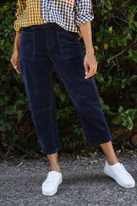 Denny Navy Cotton Corduroy Jeans