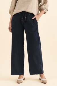 Makenna Navy Corduroy Tassel Pants
