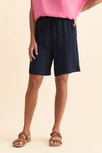 Basic Shorts: Santi Navy Drawstring Shorts