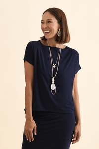 Basic Tees: Wilde Navy Bamboo Box Tee