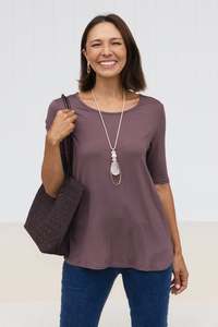 Basic Tees: Maya Brown Half Sleeve Tee