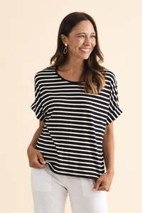 Basic Tees: Talullah Black Stripe Bamboo Top
