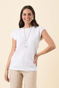 Basic Tees: Ollie White Cotton Knit Tee