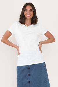 Basic Tees: Felicity White Cotton Tee