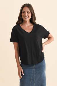 Basic Tees: Toronto Black Cotton Tee