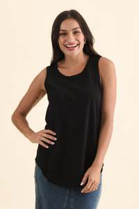 Keira Black Cotton Tank