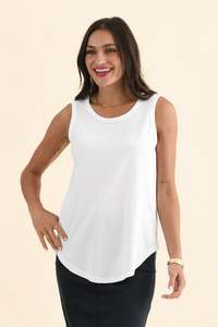 Keira White Cotton Tank