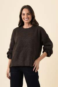 Basic Tops: Grady Chocolate Knit Jumper