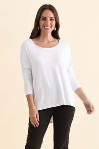 White Milan 3/4 Sleeve Top