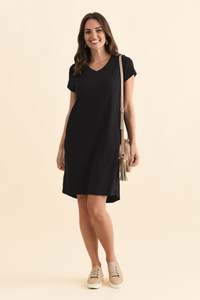 Harley Black Cotton Tee Dress