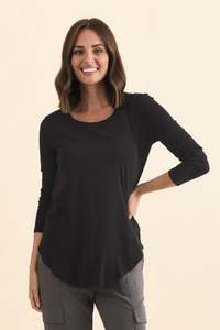 Essentials Edit: Megan Black Cotton Long Sleeve Top