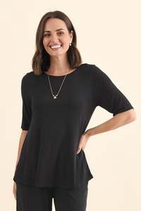Essentials Edit: Buttery Black Half Sleeve Top