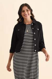 Danielle Black Stretch Jean Jacket