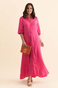 Maxi Dresses: Trinity Fuchsia Tie Dress