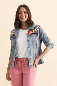 Gerri Pink Garden Denim Jacket