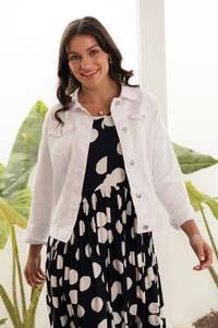 Denim Jackets: Siobhan White Stretch Jacket
