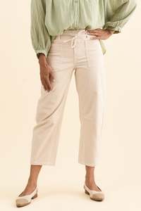 Denny Cream Corduroy Barrel Jeans