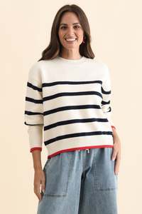 Leonie Navy Stripe Knit Sweater