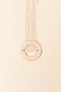 Adorne: Consuelo Natural Stretch Round Buckle Belt