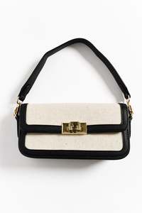 Adorne: Abel Black Contrast Crossbody Bag