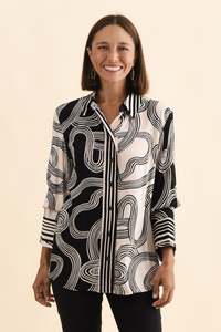 Brave True: Lucy Black Contrast Collared Shirt