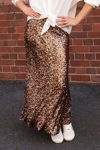 Brave True: Ritz Bronze Sequin Skirt