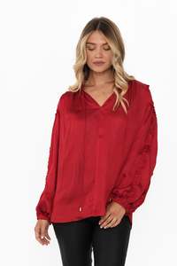 Ritz Cherry V Neck Blouse