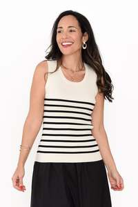 Brave True: Amba Black Stripe Ribbed Tank
