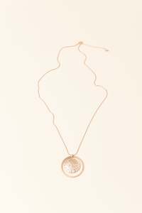 Enhance Accessories: Galloway Gold Beaten Disc Necklace