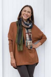 Kallo Green Abstract Scarf