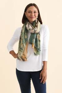 Enhance Accessories: Duke Green Abstract Scarf
