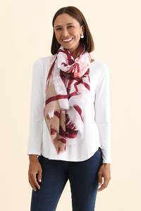 Enhance Accessories: Maleny Pink Garden Scarf