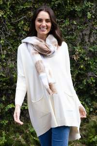 Gutha Cream Abstract Scarf