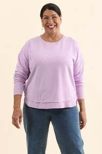 Signature Lilac Cotton Crewneck Sweatshirt