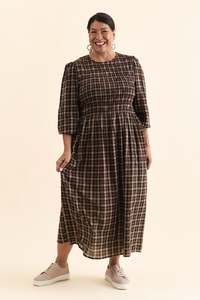 Foxwood: Coco Chocolate Check Cotton Dress