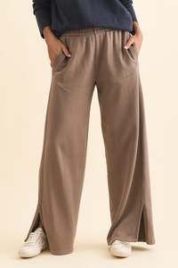 Venus Mocha Cotton Wide Leg Sweatpants
