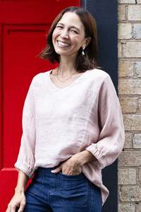 Ziola Pink Linen Cotton Sleeved Top