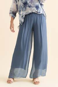 Enid Blue Silk Pants